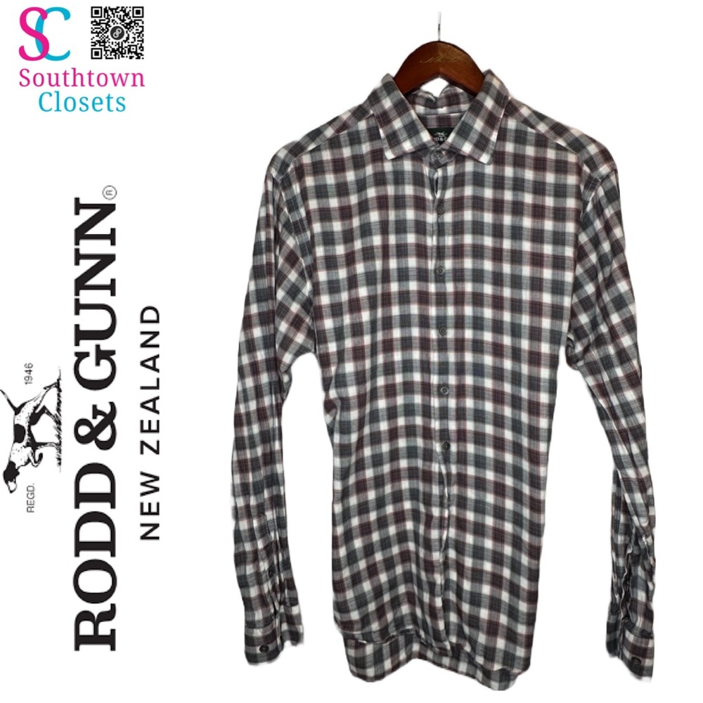Rodd & Gunn Linen Like 100% Cotton Oxford Gingham Check Sport Button Down Shirt